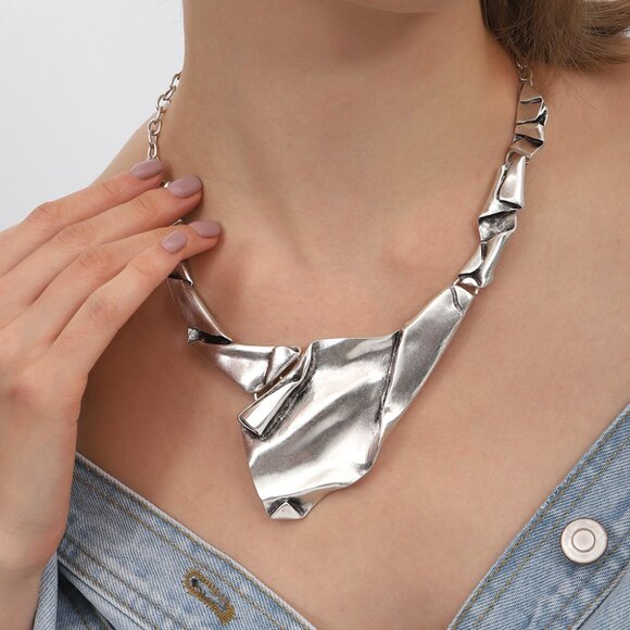 Boho jewelry, Silver jewelry, Ethnic jewelry, Statement necklace - Picture 5 of 6